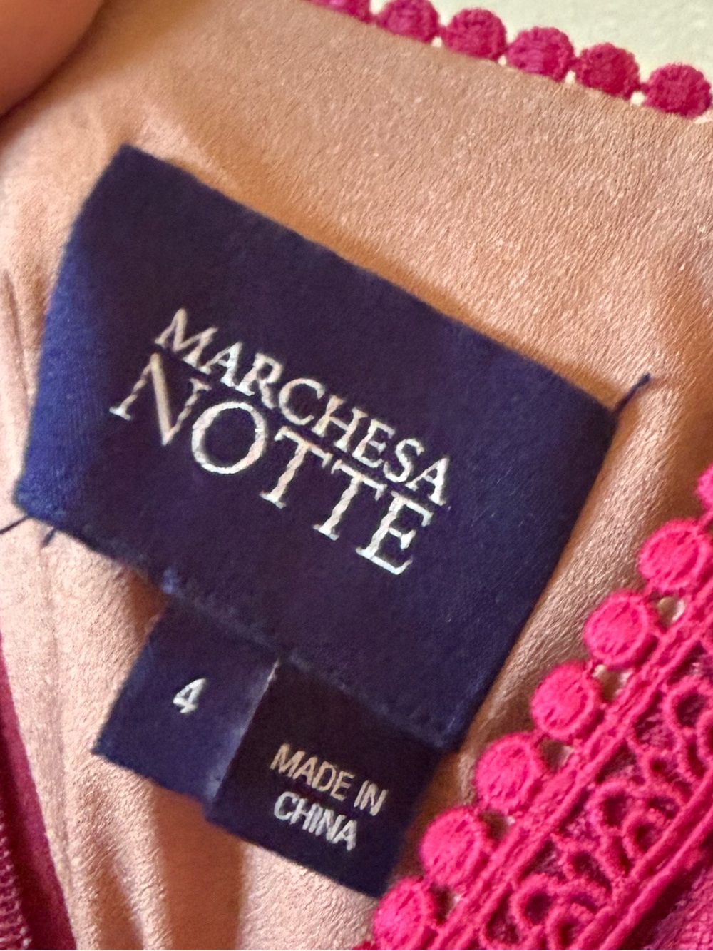 MARCHESA NOTTE Tulle Ruffled Evening Maxi Dress Berry Sz 4 - Picture 8 of 9
